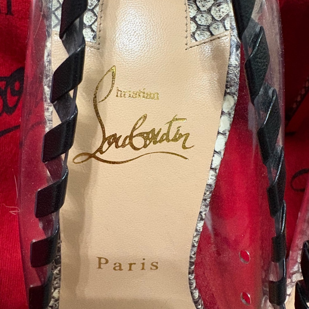 Christian Louboutin HARGARET 120 WATERSNAKE PRINTED/NAP - Picture 10 of 15